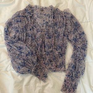 Free People sheer floral top